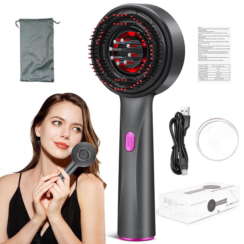 3 in 1 Red Light Therapy Head Massage Comb Hair Oil Applicator Waterproof Hair Growth Vibration Electric Scalp Massager Brush