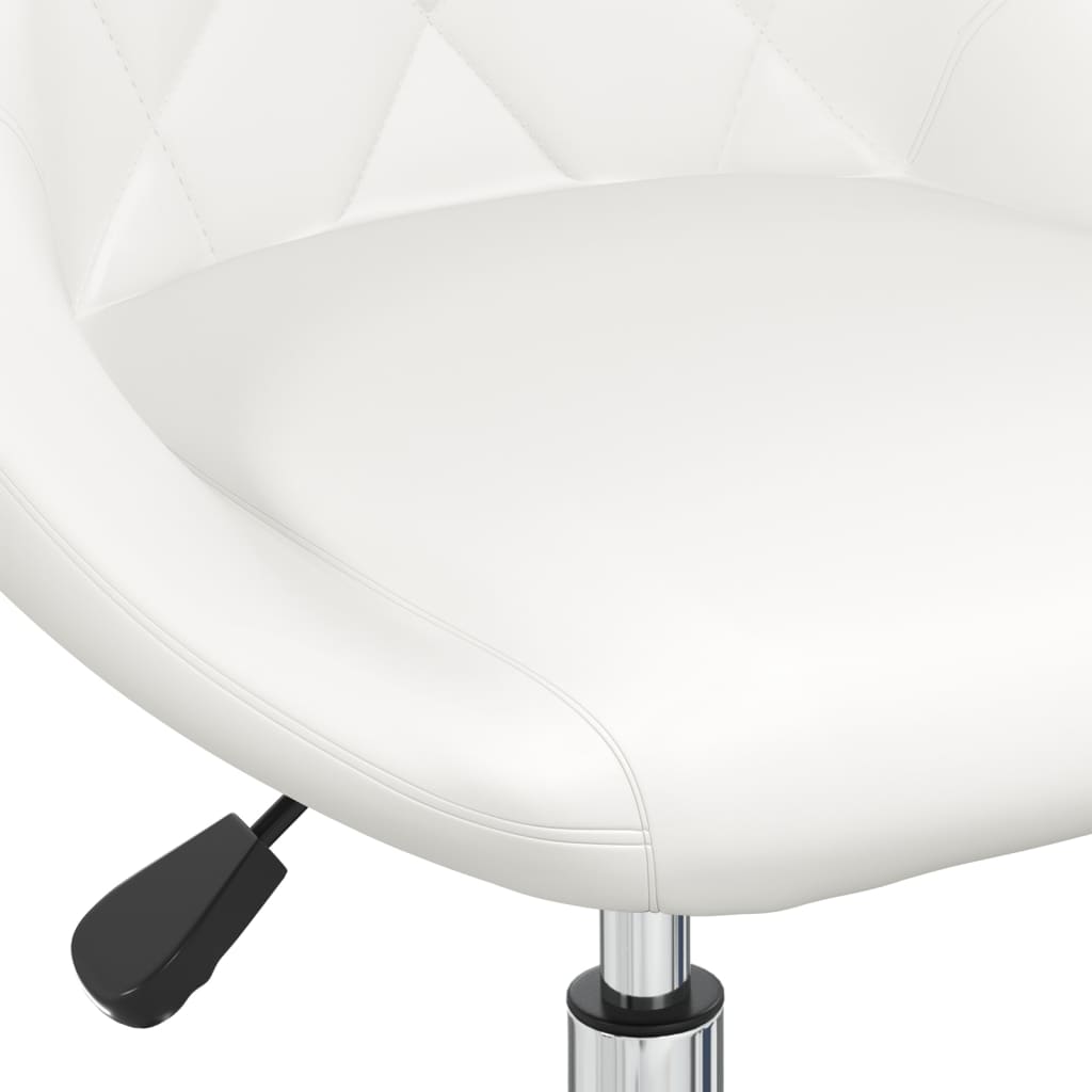 Office Chair Swivel White Faux Leather