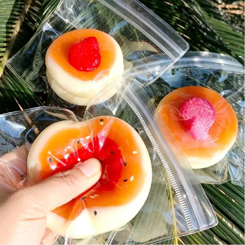 1Pcs Soft Taba Strawberry Blueberry Soufflé Fidget Toy Portable Sensory Stress Relief Toy for Travel Relax