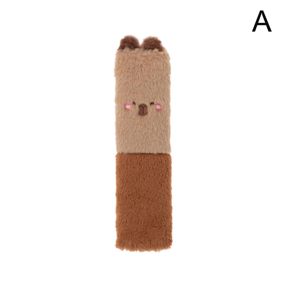 

Зимний теплый мягкий плюшевый мультяшный капибара аксессуары для салона автомобиля чехол на руль автомобиля чехол на руку автомобильные аксессуары