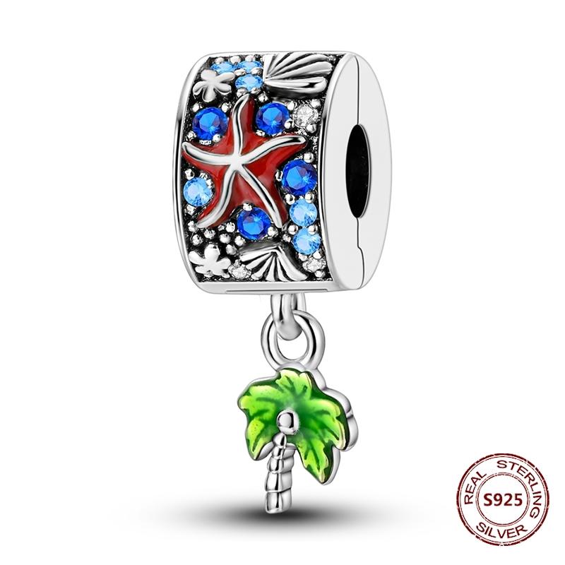 Copper Buckle Copper Charm Blue Star Moon Bead Butterfly Suitable For Original Bracelet Zircon Fine Diy Jewelry