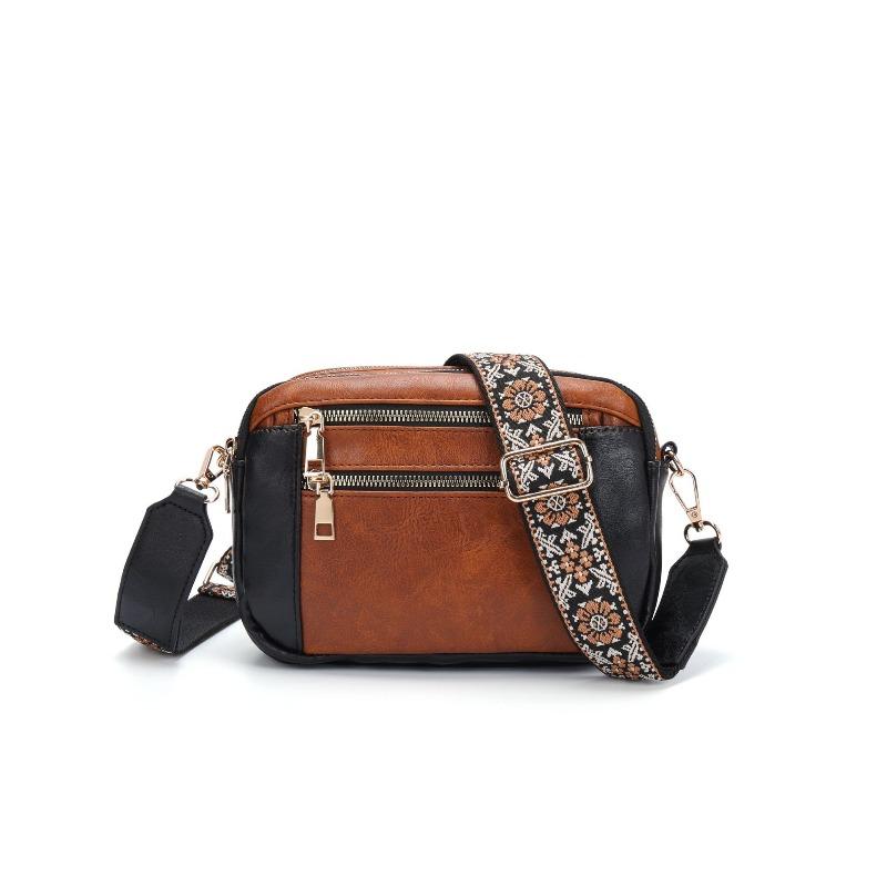 Color matching multifunctional zipper messenger bag square bag shoulder bag wallet adjustment shoulder strap