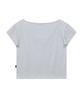 WAIKEI Mellow Dream Cloud Off-Shoulder Short-Sleeve T-Shirt Melange White