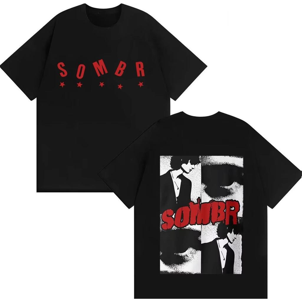 British Singer SOMBRs Classic Poster Fashion Harajuku 2026 Spring summer Highquality Summer Print Pure Cotton Tshirt