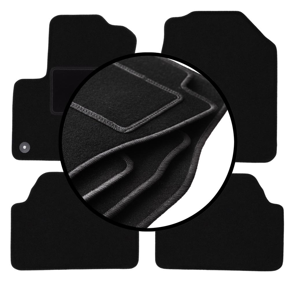 Kompletní sada velurových podlahových rohoží pro: Kia eNiro / Niro EV crossover (2016-)