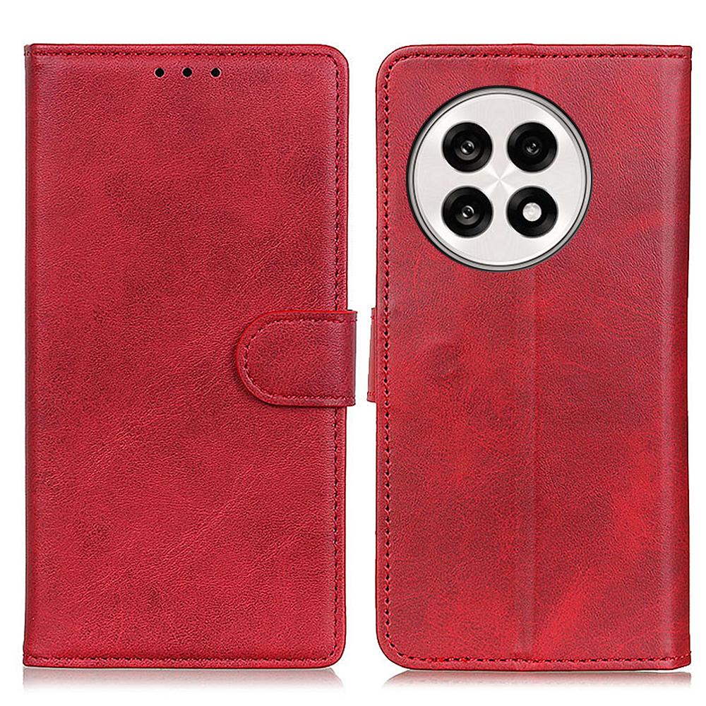 

Чехол-кошелек с подставкой для телефона для OnePlus 13R 5G/Ace 5 5G/Ace 5 Pro 5G, кожаное покрытие с текстурой коровьей кожи Red