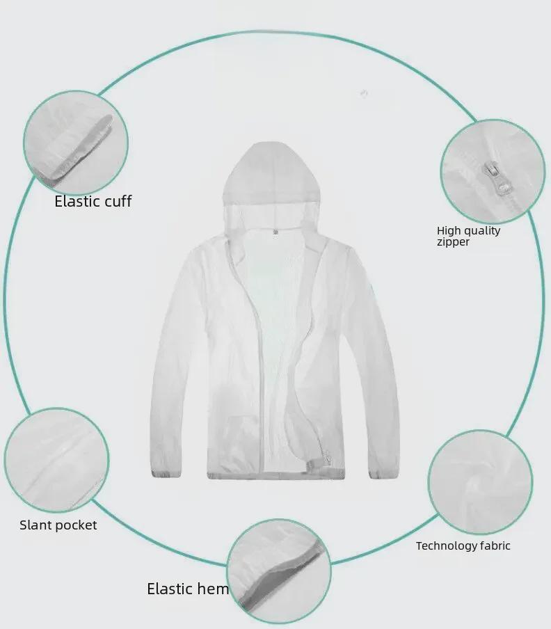 Pánská letní bunda na rybaření a cyklistiku z prodyšného ledového hedvábí odolná proti UV záření 2022