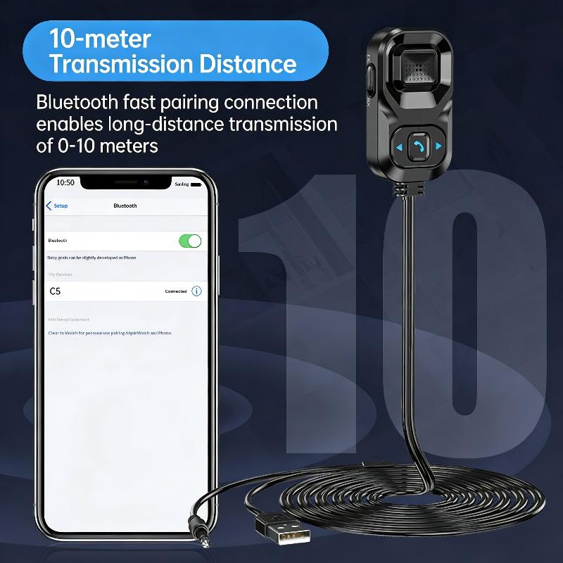 Bluetooth 5.1 Receiver For Car, 2-in-1 RX/TX Noise Cancelling Bluetooth 3.5mm AUX Adapte Support Siri For Car Stereo/Home Stereo