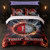 Feyenoord Custom Name Text Bedding Set 1 Duvet Cover+2 Pillowcases Soccer Logo Personalized Gift For Special Occasion Bedroom Decor