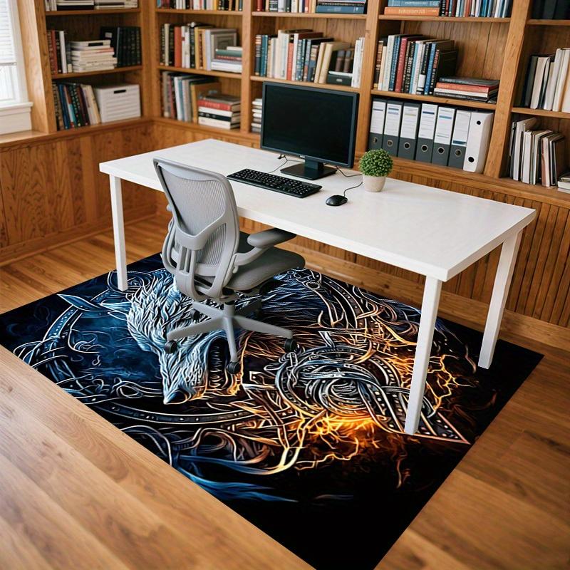 1pc Wolf Armor Themed Rug for Home Decor, Non-slip Office Carpet, Chair Mat, Outdoor Mat, Christmas and Halloween Gifts-0731035