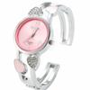 Xinhua Fashion Women Stainless Steel Bracelet Watch Bangle Lover Heart Shape Wristwatches Female Best Gift Clock Relogios