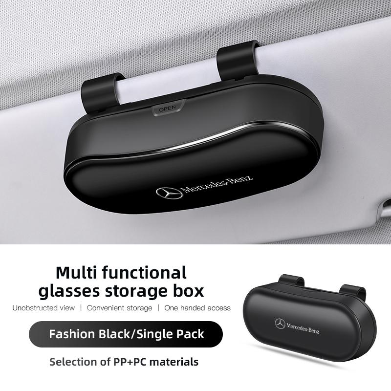 ULA5 Car Sun Visor Glasses Case Anti-Scratch Sunglasses Storage Box For Mercedes-Benz GLC X253 X254 C-Class W205 W206 A-Class W177 GL