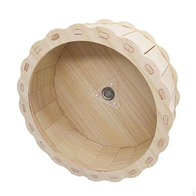 Durable Wooden Running Wheel for Small Pets - Quiet Exercise Toy Hamsters and Rats
