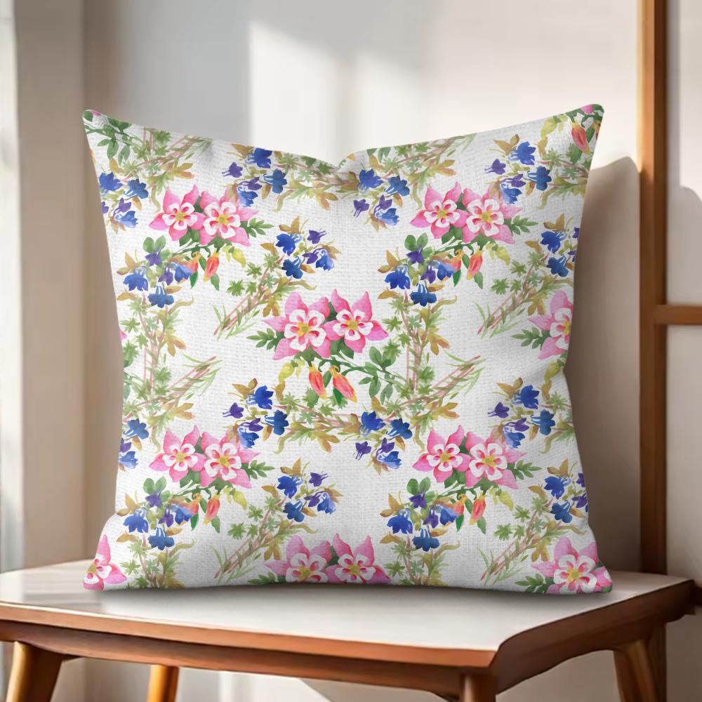 Minimalist Floral Art Cushion Cover Natural Linen Organic Fabric DoubleSided Printing Couch Pillow Covers Home Decor Gift