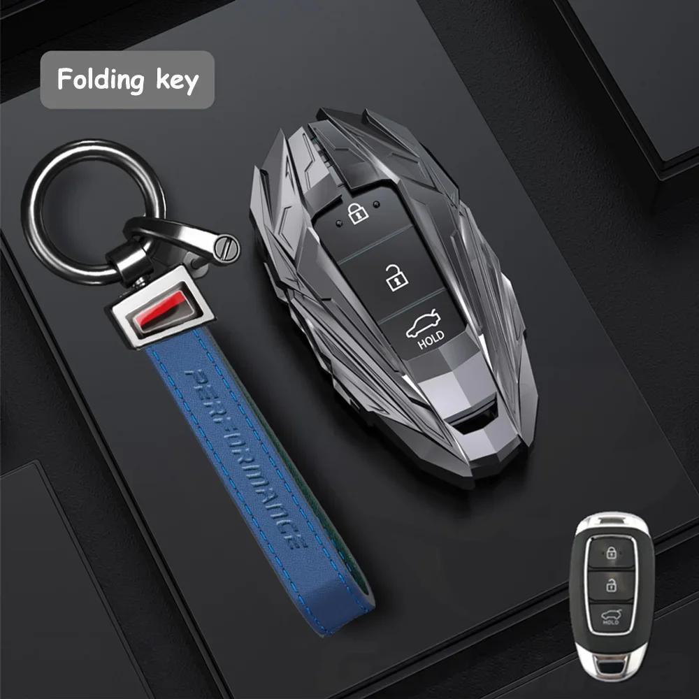 New Zinc Alloy Car Key Case Full Cover Shell Fob For Hyundai Santa I30 Ix35 Encino Kona Solaris Azera Grandeur Elantra Accent Fe