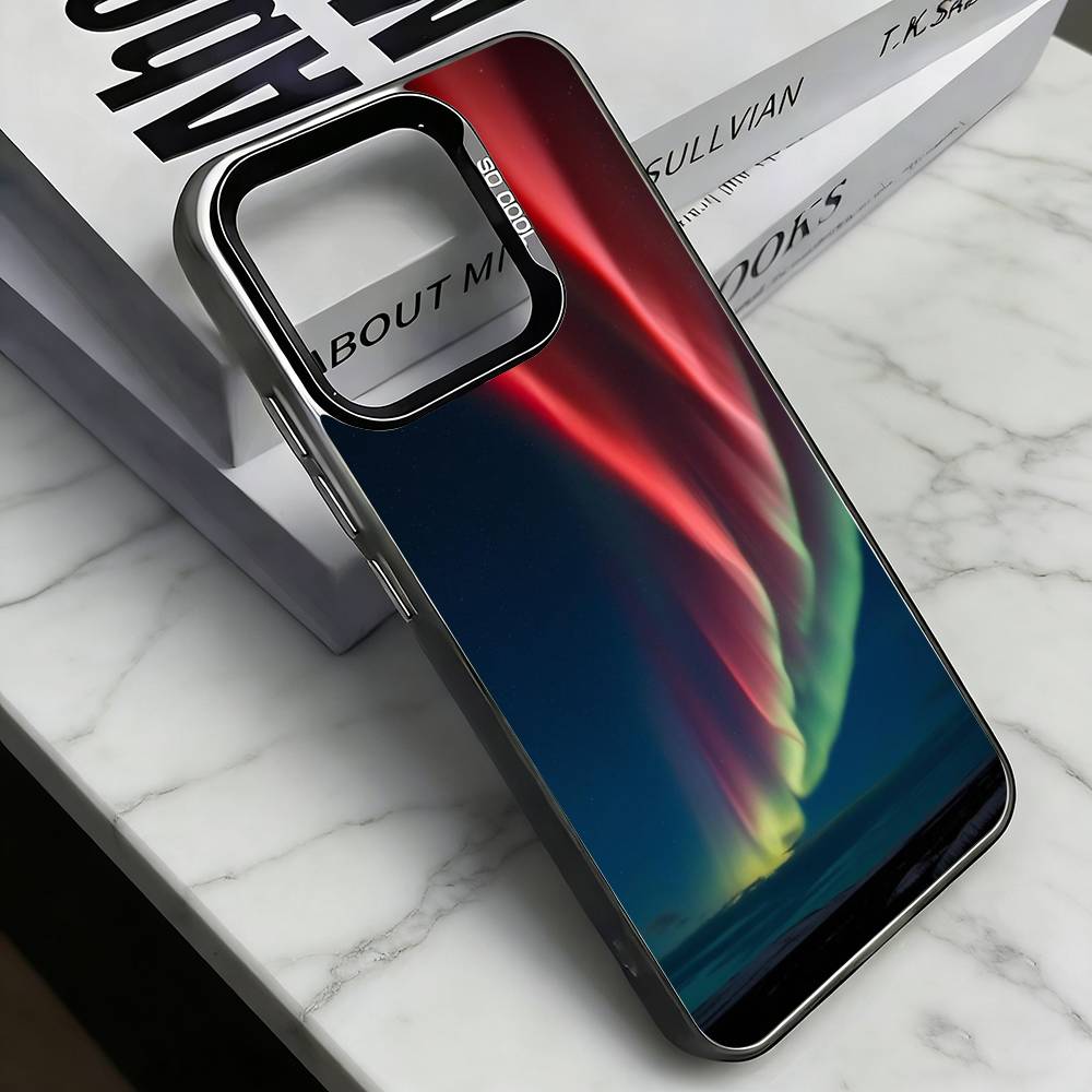Northern Lights Phone Case For iPhone 17,16,15,14,13,12,11 Plus,Pro Max,XS,Colorful Silver Phone case Funda Cover