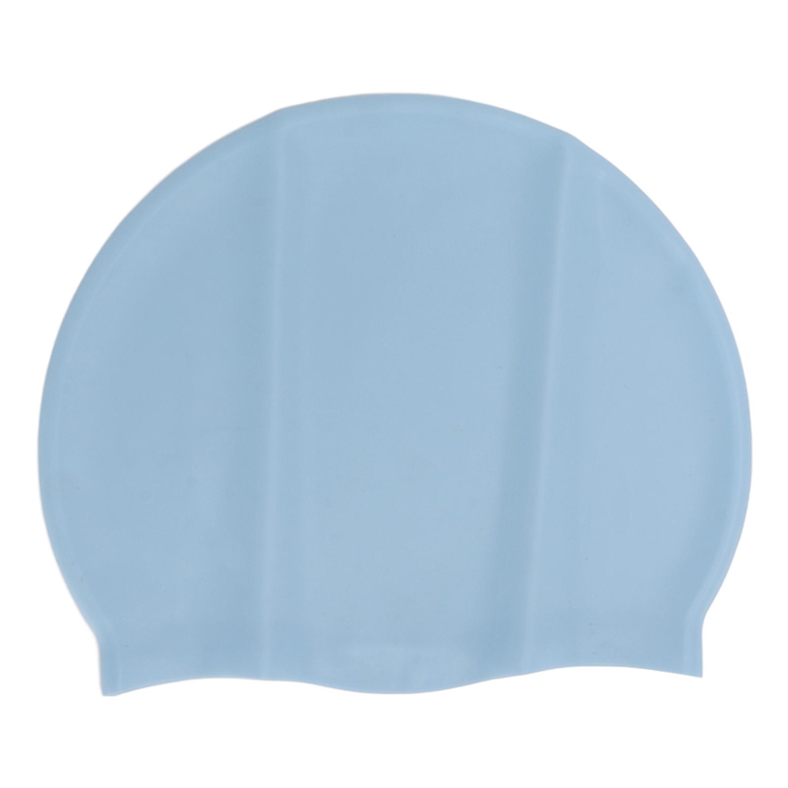 

Printed Waterproof Swimming Cap Anti Slip Stripe Long Hair Swimming Hat for Adults Blue