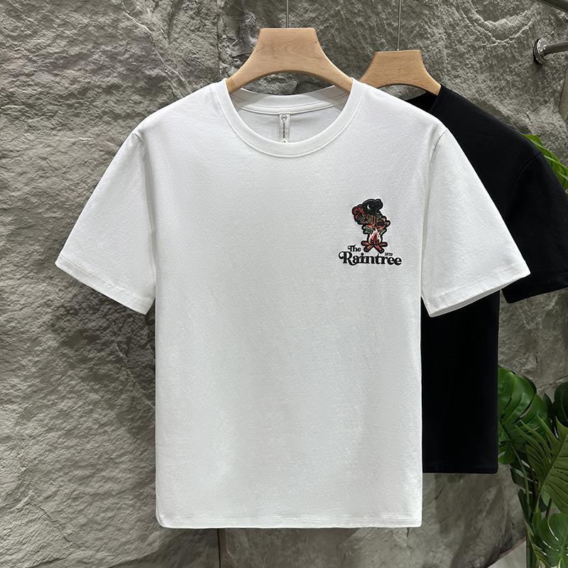 Men's Short-sleeved Dopamine Wear Half-sleeved Printed T-shirt Thin Sweat-absorbing T-shirt In Summer