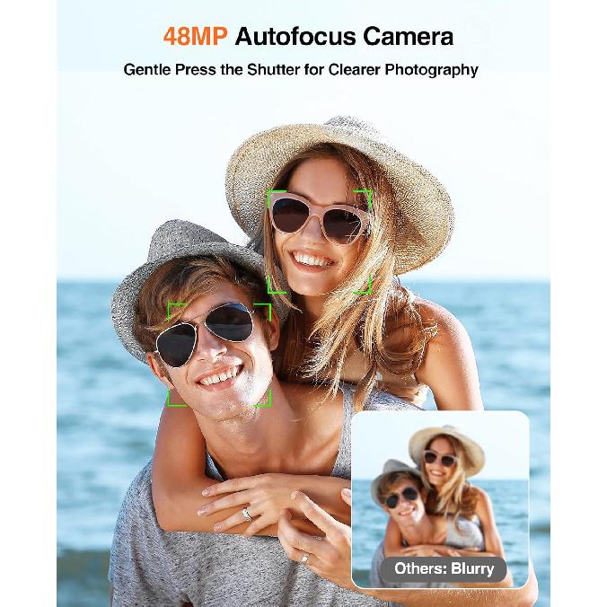 4K Digital Camera with Viewfinder & Dial, 48MP Vlogging Camera for Photography and Video Autofocus Anti-Shake, Travel Portable Digital Camera with