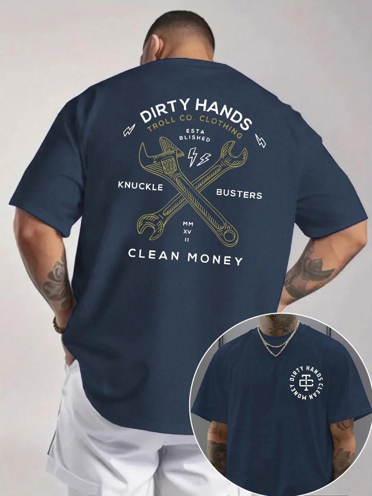 Men's Graphic T-Shirt Dirty Hands Clean Money Daily Wear Cotton Unisex Gift Idea for Him Her Streetwear Fashion Top