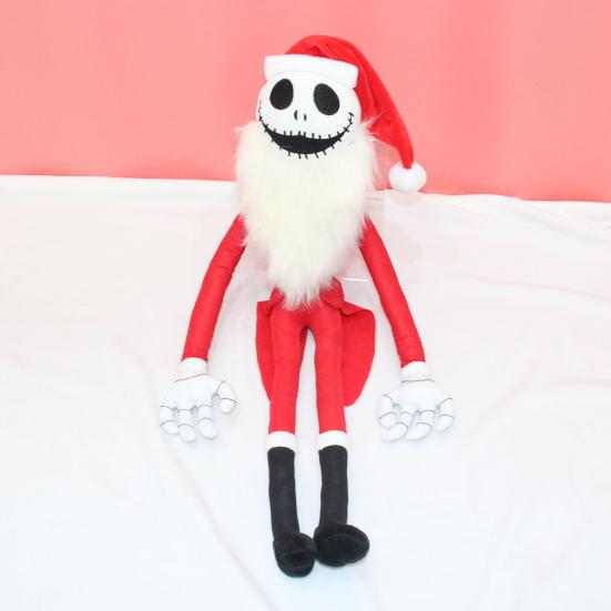 Halloween Ornament Super Soft Plush Skull Santa Design Spooky Halloween Ornament Short Plush Doll Bookshelf Car Decor