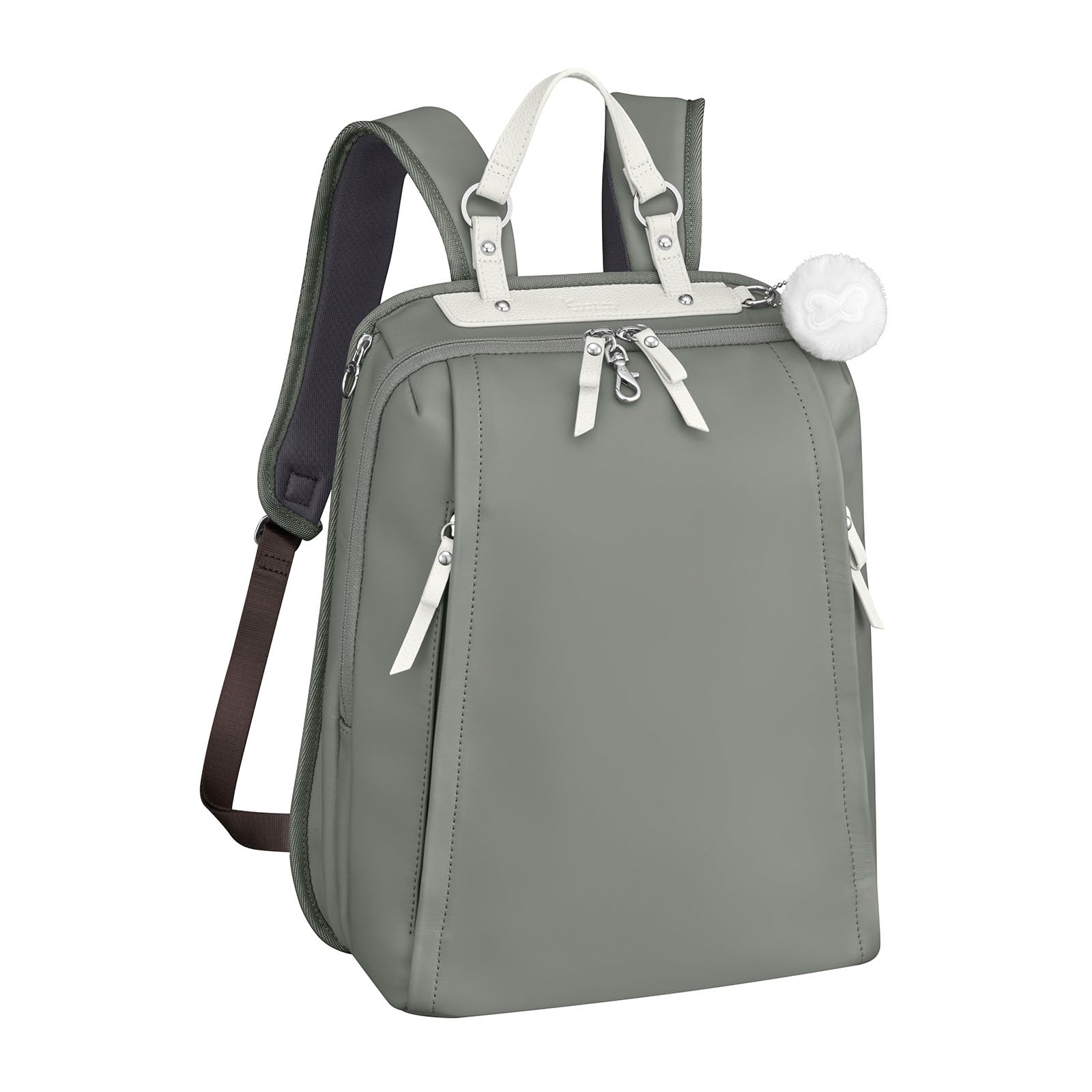 

Rucksack PJ Premium Leather 3 A4 Size Storage Khaki H37 x W27 x D10cm [Kanana Project] No.17362 Women s хакі