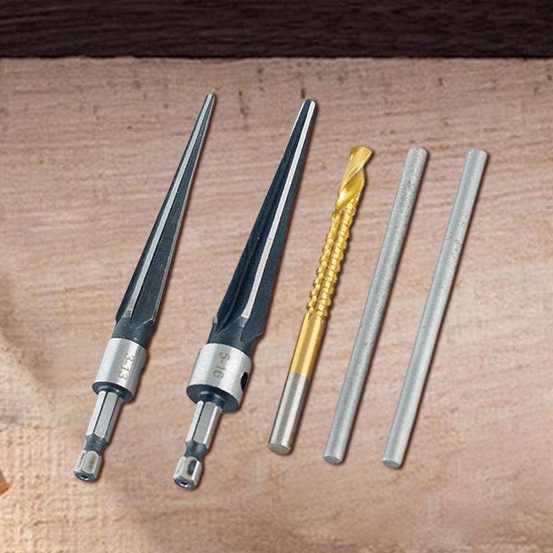 Reamers For Metal 5pcs Metal Hole Opener Tapered Reamer Tool Handheld Chamfer Reaming Tool Bridge Pin Hole Hand Reamer