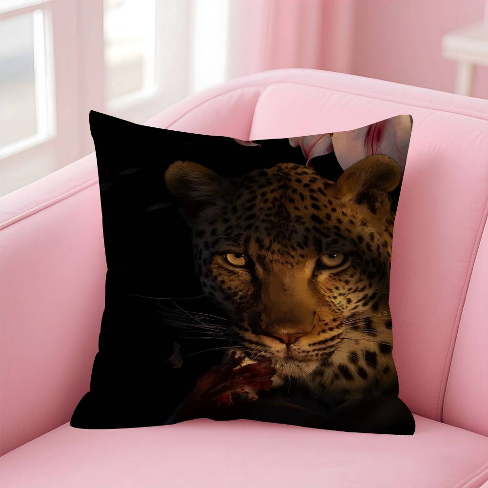 Retro Leopard Cheetah Canvas Prints 4545cm Cushion Cover Pillow Cover Decor Pillowcase Home Pillowcase For Couch Pillow