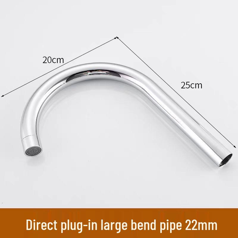Universal Stainless Steel Kitchen Faucet Spout, Single Handle, Cold/Hot Swivel, Large Bend for Sink Repair
