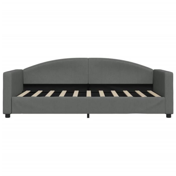 VidaXL Lit de repos gris foncé 90x190 cm tissu 354122