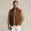 Herren Wildleder Daunen Biker Fit Biker Weste Mantel Handgemacht Lammleder Braun