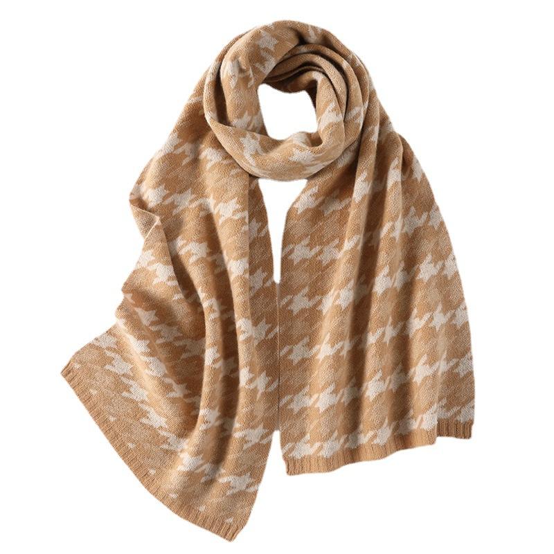 New wool scarf double-sided thickened simple splicing letter versatile shawl fashionable autumn and winter warm scarf