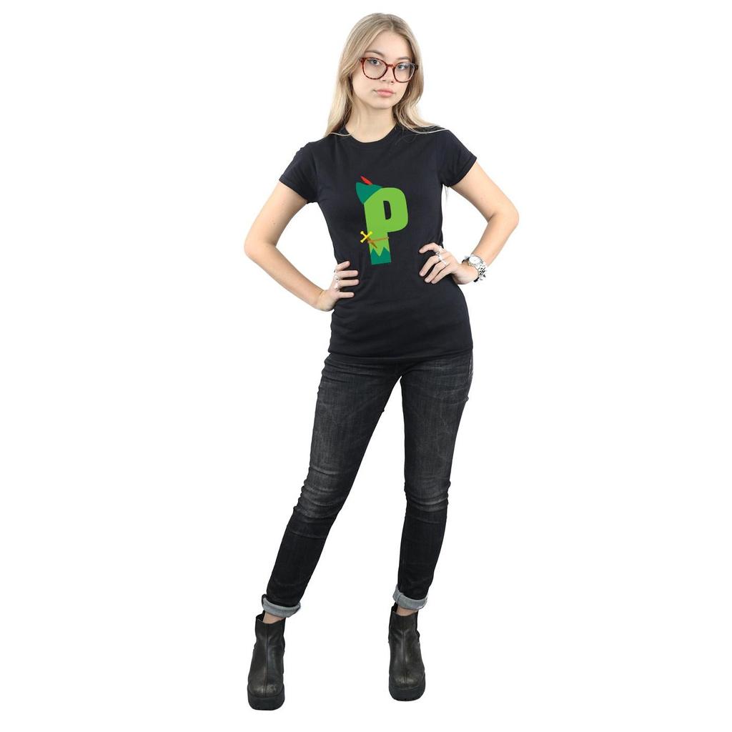 Disney Womens/Ladies Alphabet P Is For Peter Pan Cotton T-Shirt