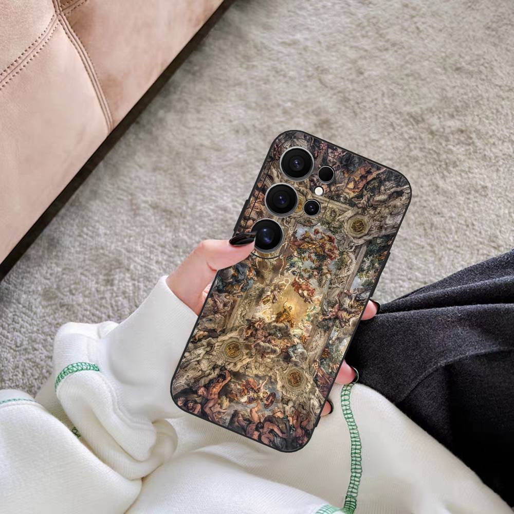 Renaissance Frescoes Phone Case For Samsung S 24 Fe 25 Ultra Plus 20 Lite 21 30 22 23 24 22 Ultra 5G Fundas