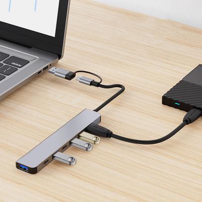 Hub Type C Datový přenos Víceportový adaptér Bez ovladačů 7 v 1 USB C