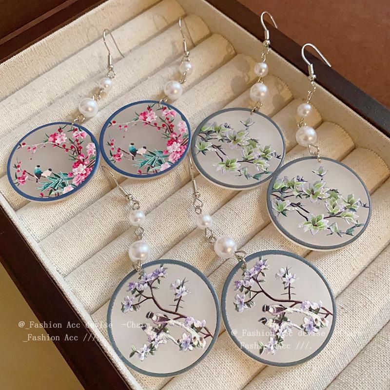 Elegant Pearl Blossom Chinese Style Earrings - Versatile & High-End Accessory for Women