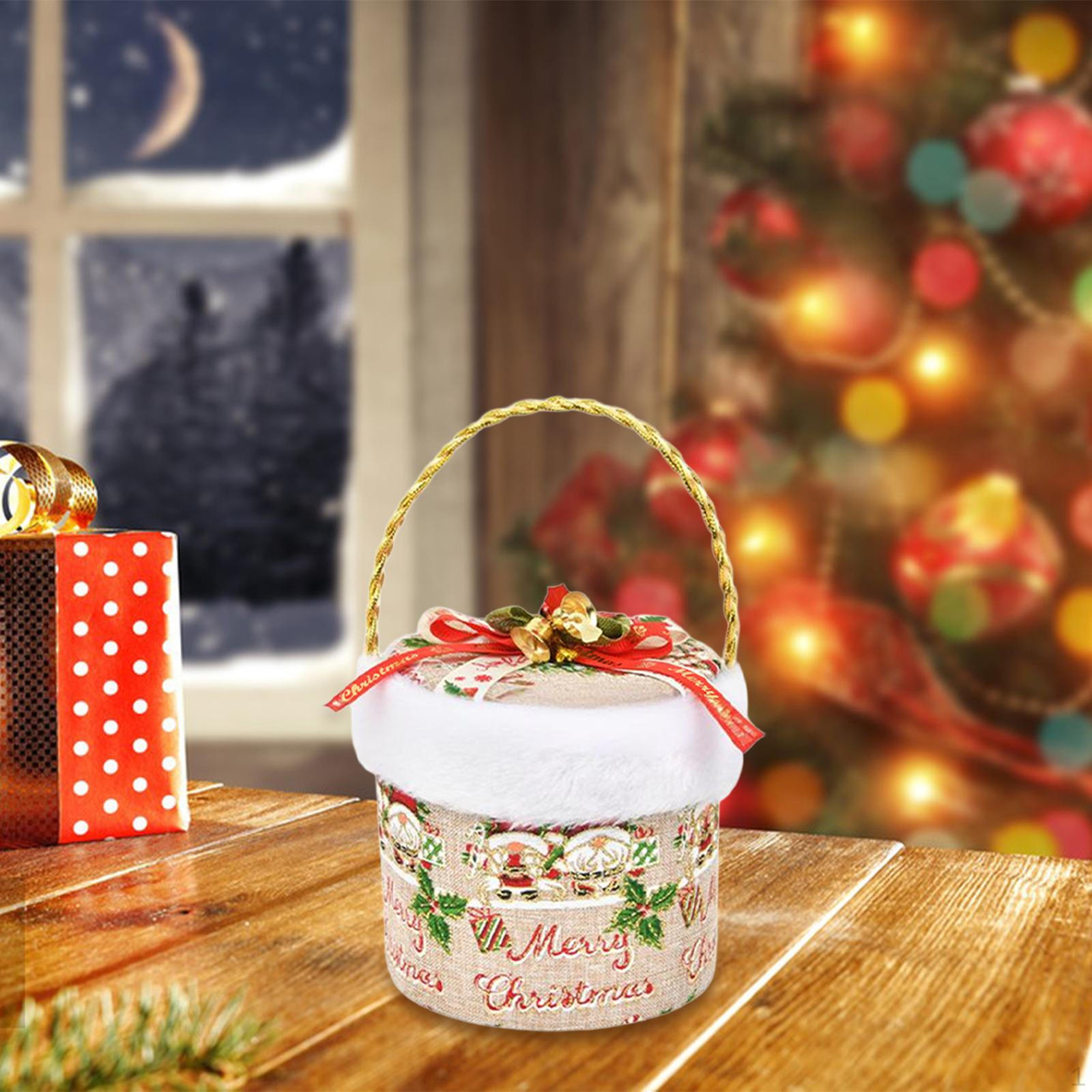 

Рождественский подарочный пакет Милая упаковка для подарка с ручкой Наполнитель для чулка Праздничный мешочек Bucket