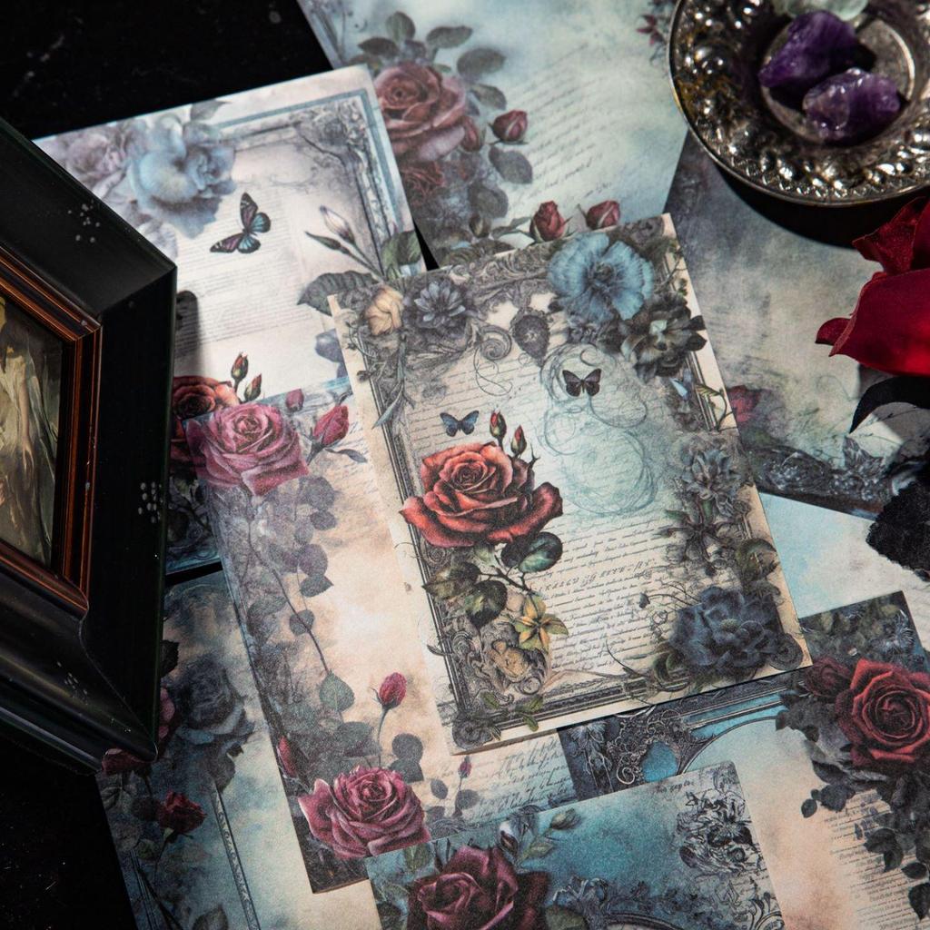 30Pcs/set Vintage Garden Flower Border Landscaping Journal Material Paper, Journal Scrapbooking DIY Supplies