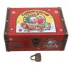 Wooden Storage Box with Password Lock Cartoon Sheep Vintage Organizer for Food Jewelry Presents