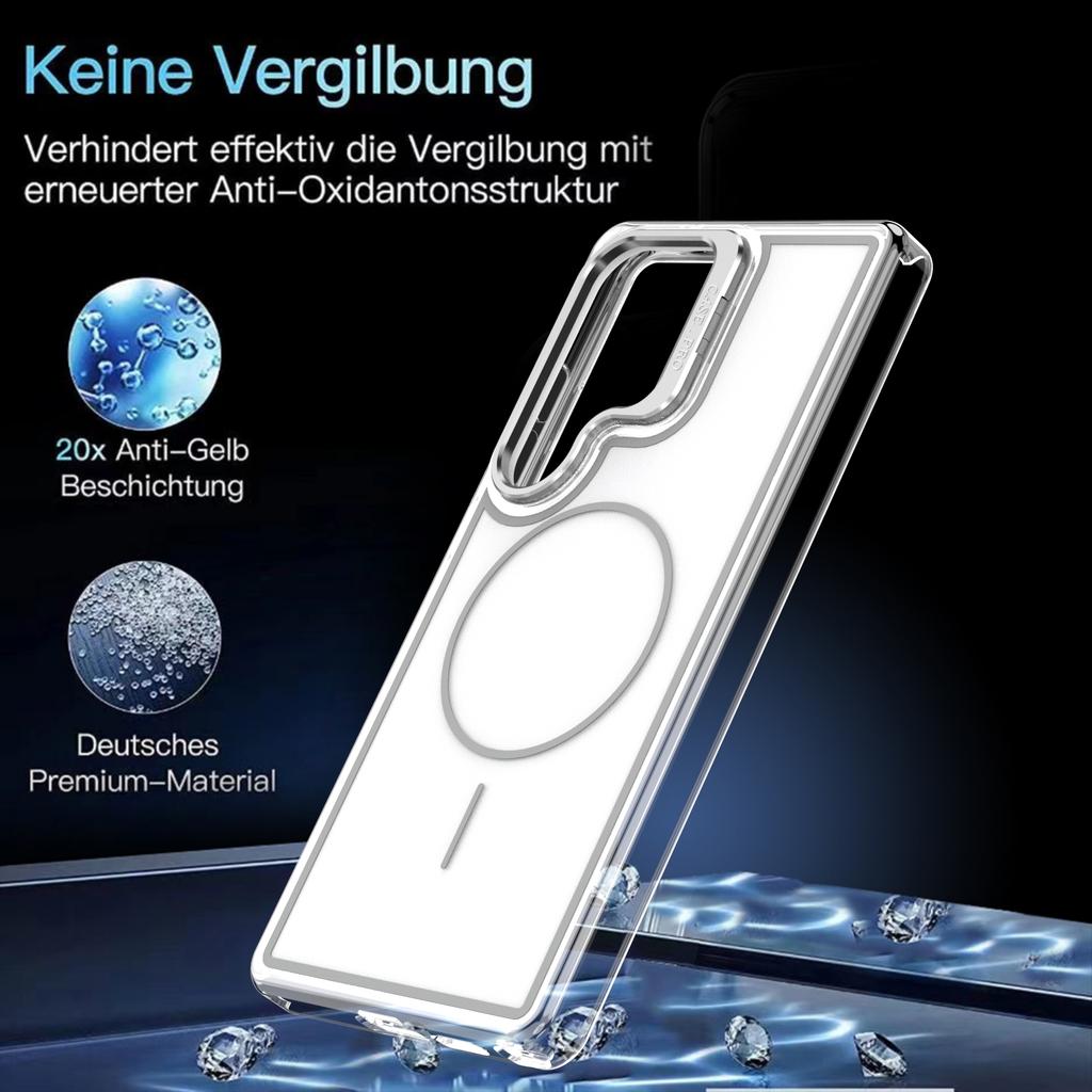 For Samsung Galaxy S26 Ultra Magnetic Case Matching Color Lens Kickstand TPU PC Phone Cover