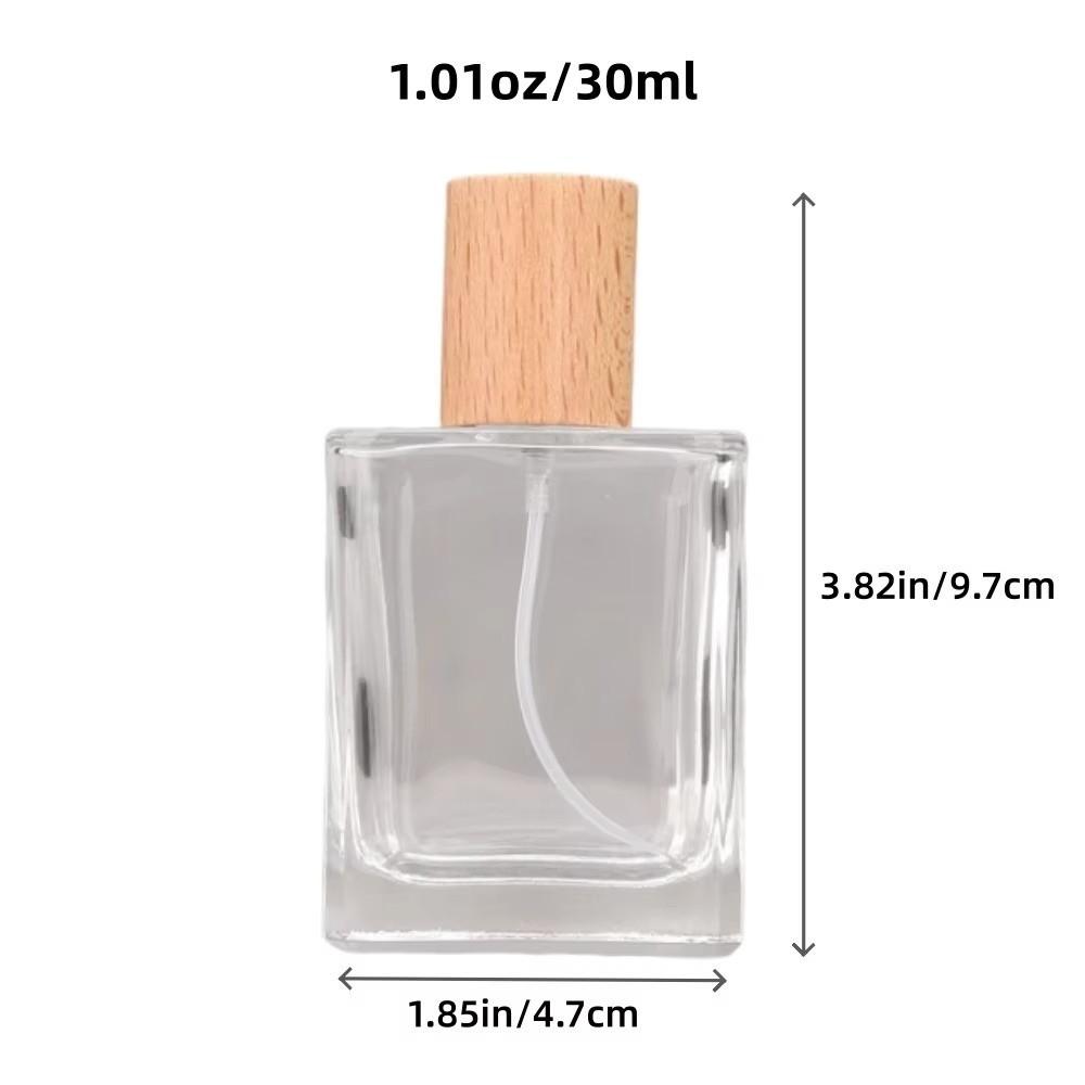 Square Shape Glass Perfume Bottle 30ml Cosmetic Container Portable Refillable Atomizer