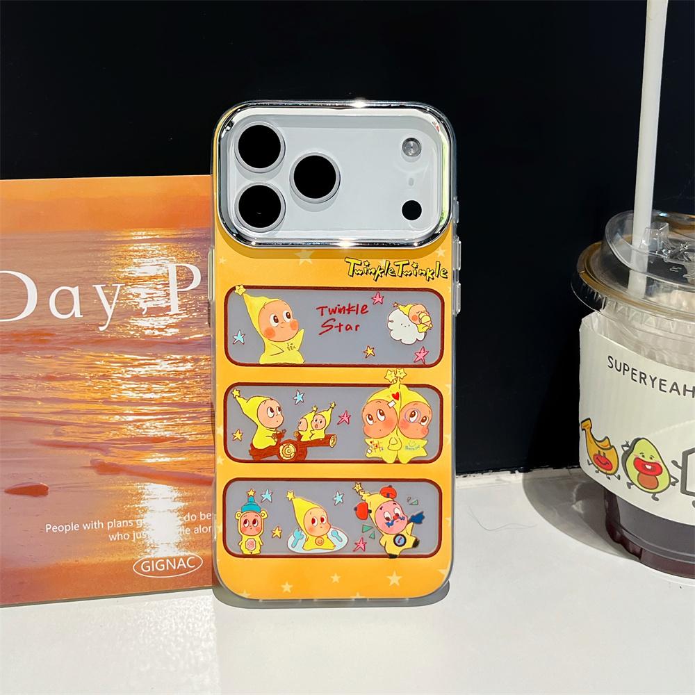 Kawaii Cartoon Star Baby with Chain phone case for iPhone 17 Pro Max 15 14 16 Pro 17 Fundas Korean INS fashion protective cover