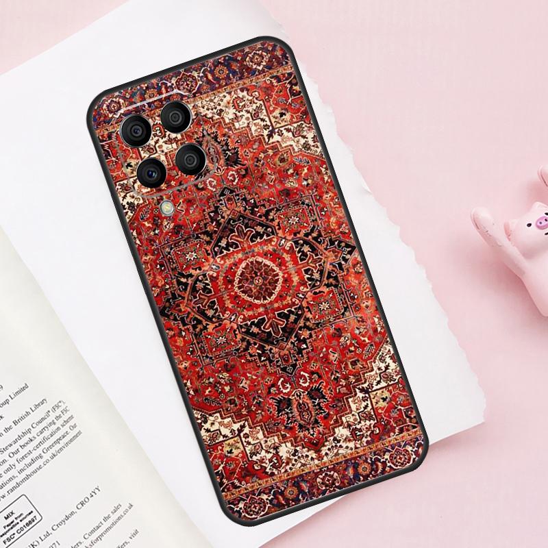 Persian Carpet Floral Pattern Case For Samsung Galaxy M13 M53 M16 M36 M56 M06 M52 M32 M12 M54 M34 M14 M35 M55 M15 M11 M31