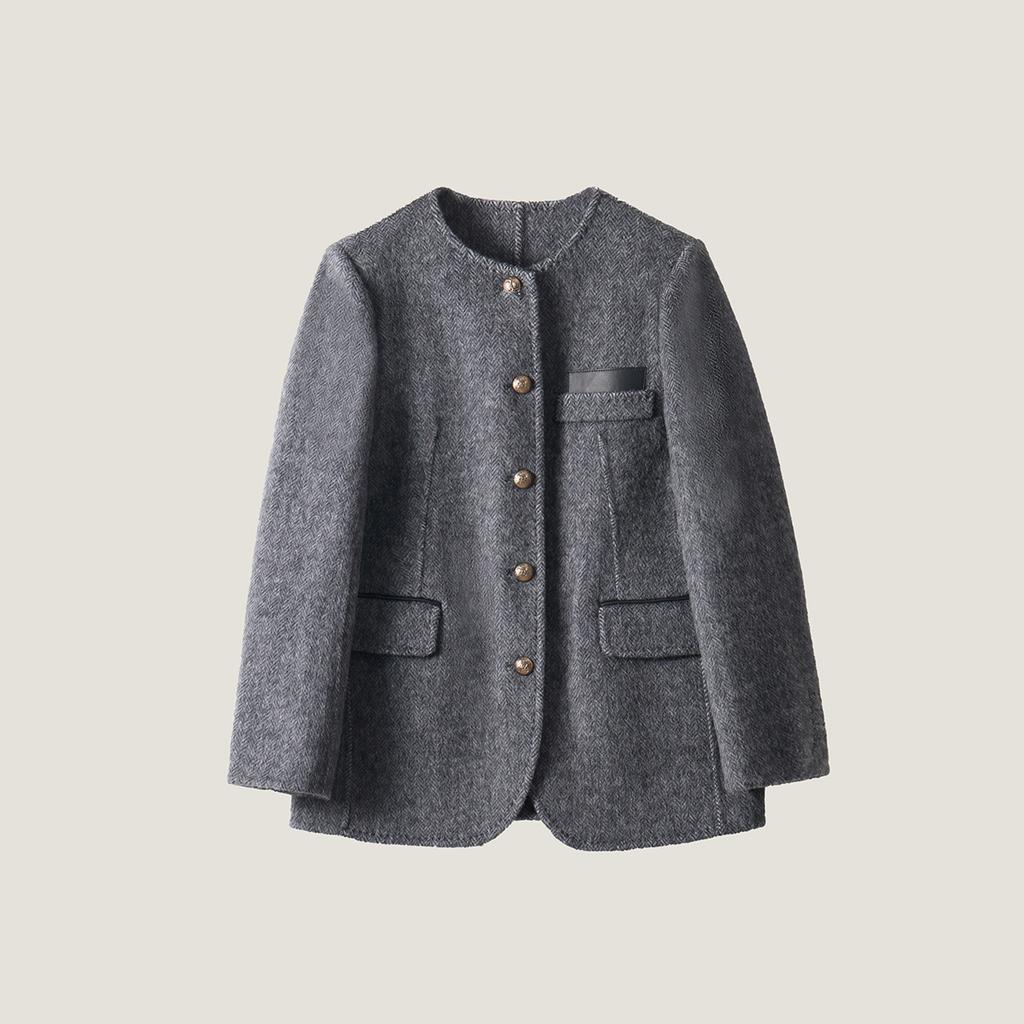 Suit Woolen Short Jacket Women's Spring Temperament Commuter Coat High-end Versatile Woolen Top Neat