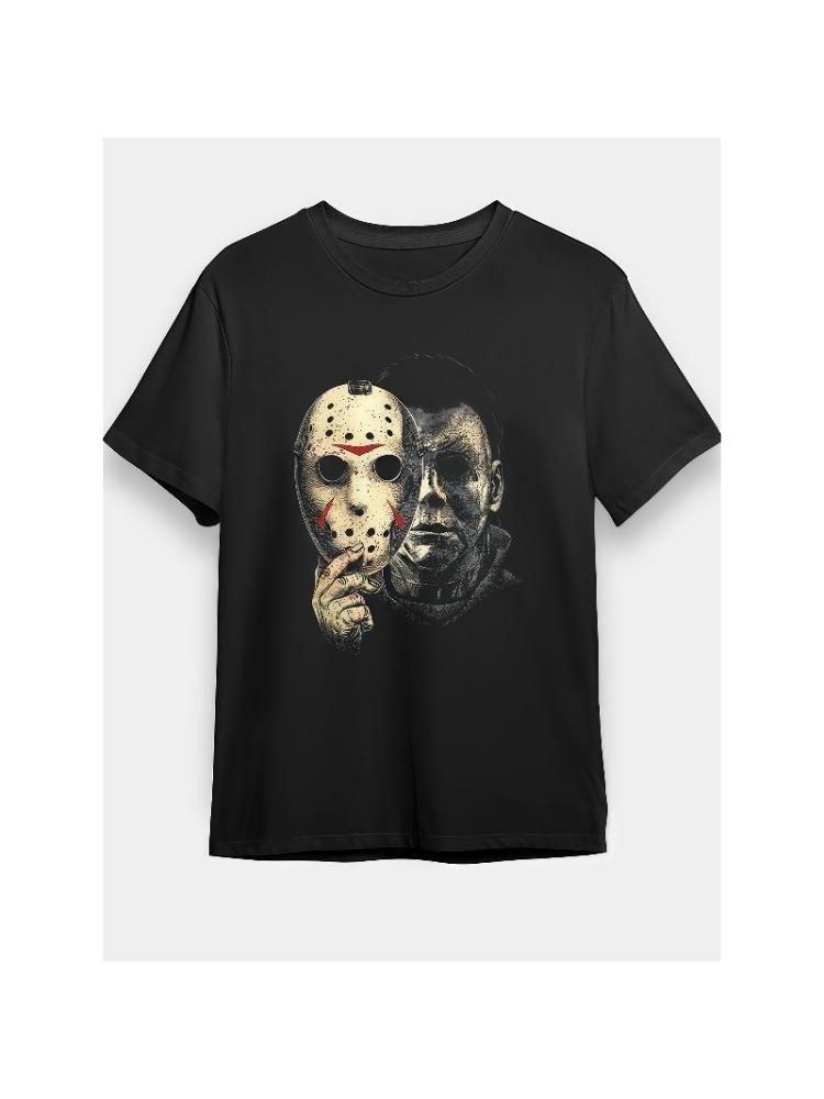 Summer Mens Horror Idol Pattern Tshirt Jason Wolheath Mask Horror Movie Theme Shirt Halloween Shortsleeved Tshirt M