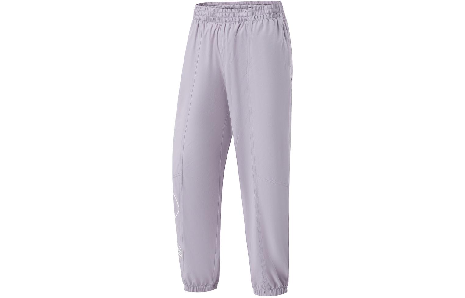 Li Ning Fitness Series Knitted Sweatpants Women s Smoky Gray Mauve AYKU664-2 M