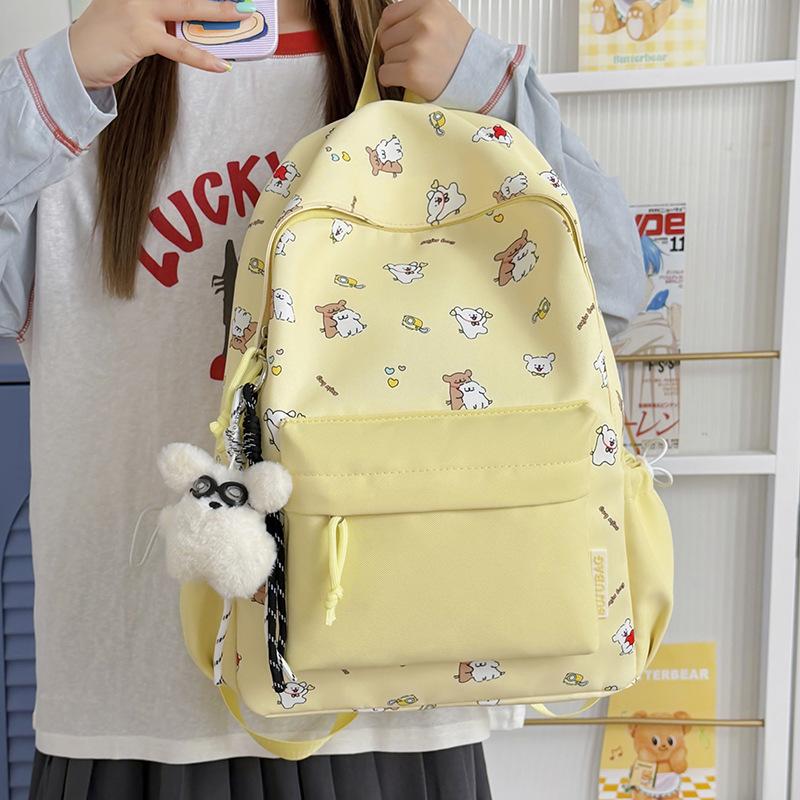 Schoolbag printed backpack Korean version ins cute cartoon backpack female large capacity graffiti student sweet versatile backpack