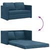 Floor Sofa with Sleeping Function Blue 122 x 204 x 55 cm Velvet