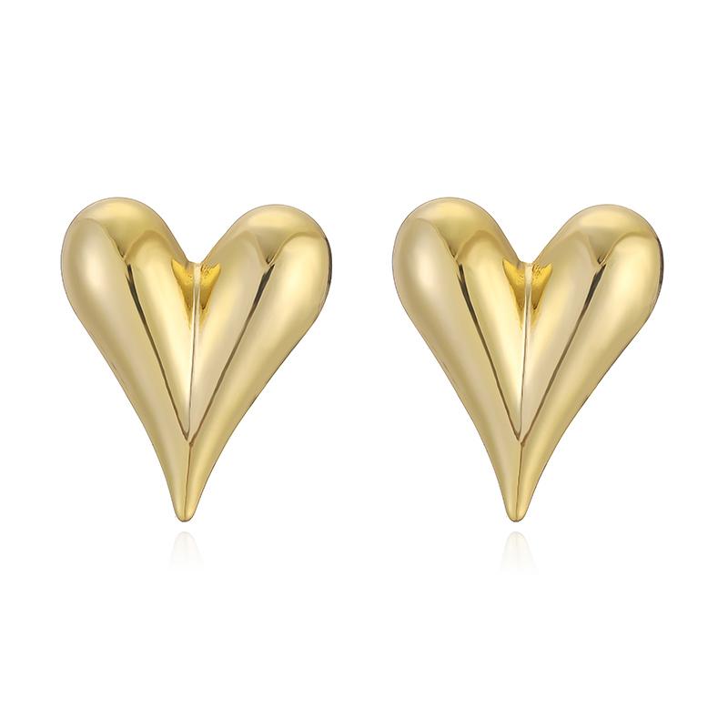 HECHENG, Brass 18K Gold-plated Heart Pendant Necklace Earrings for Women's Fashion Zircon Wholesale