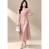 New Chinese Style Pan-Buckle Stand-Collar Shirt & Skirt Two-Piece Set